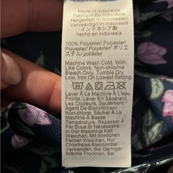 J Crew Floral Skirt Midi Blue Pink Purple Vine Silk Stretch Waistband NWT Med - Picture 7 of 7